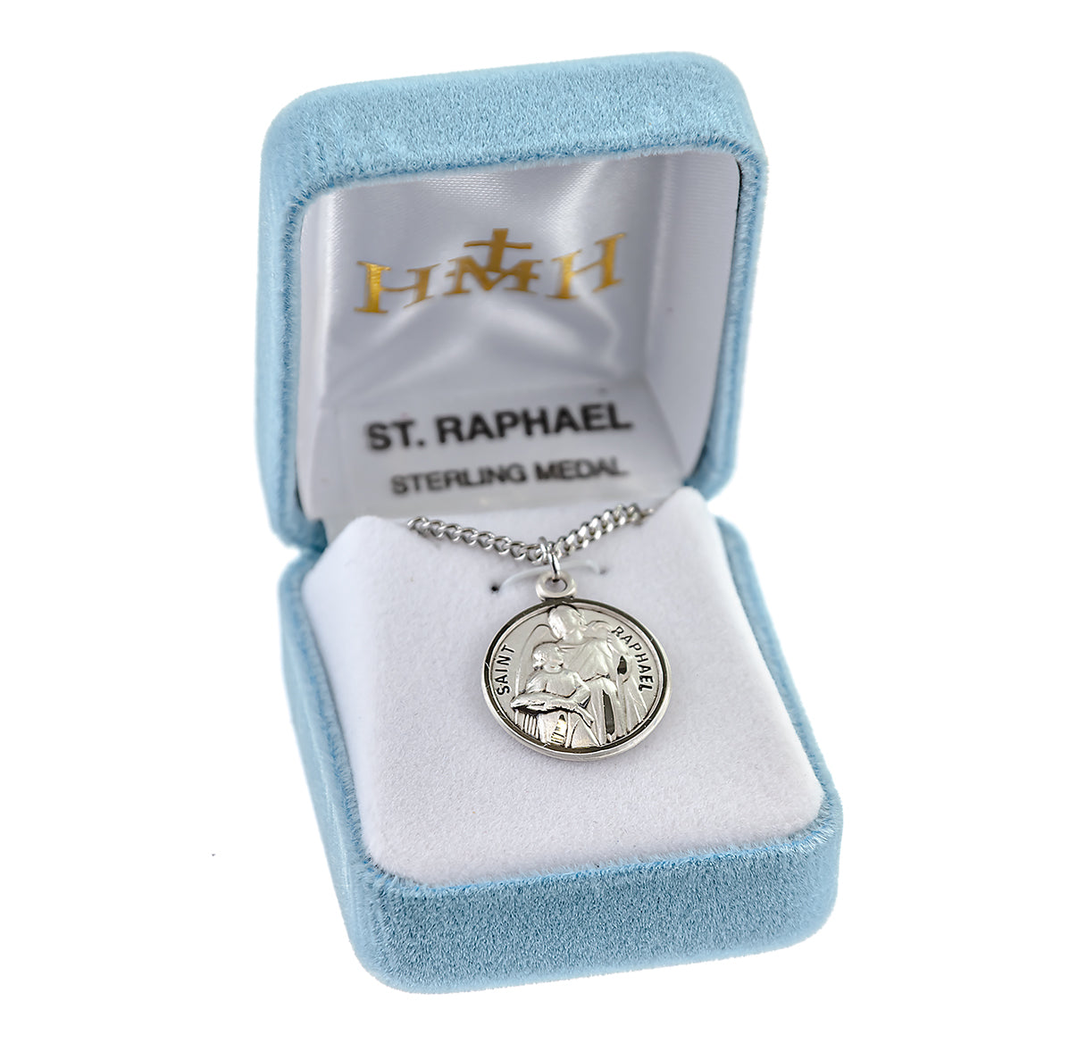 Patron Saint Raphael Round Sterling Silver Medal