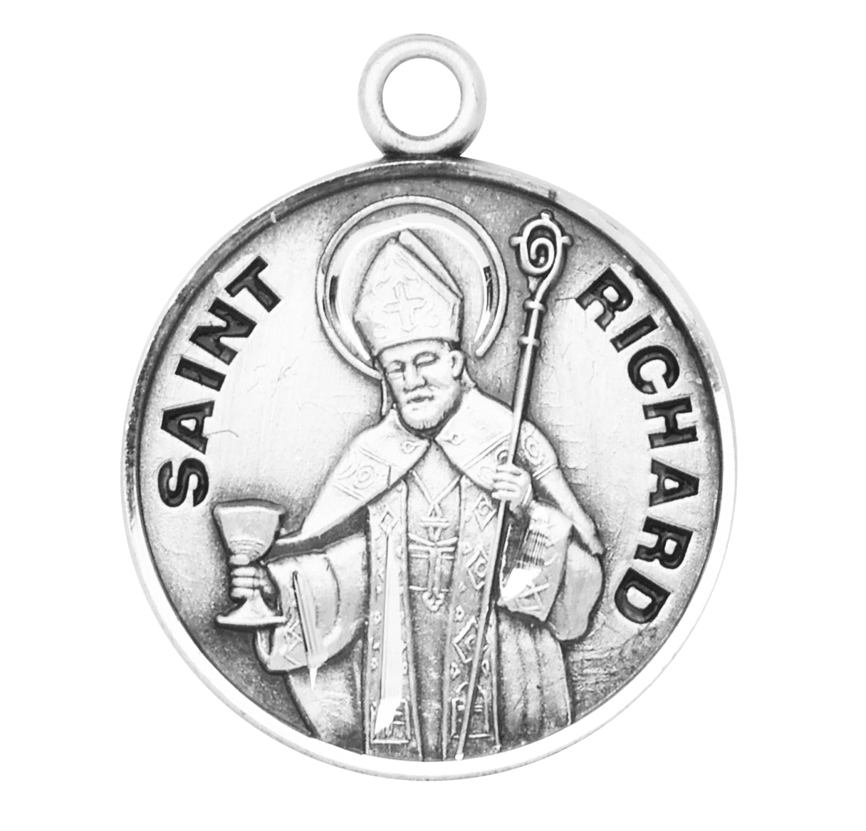 Patron Saint Richard Round Sterling Silver Medal