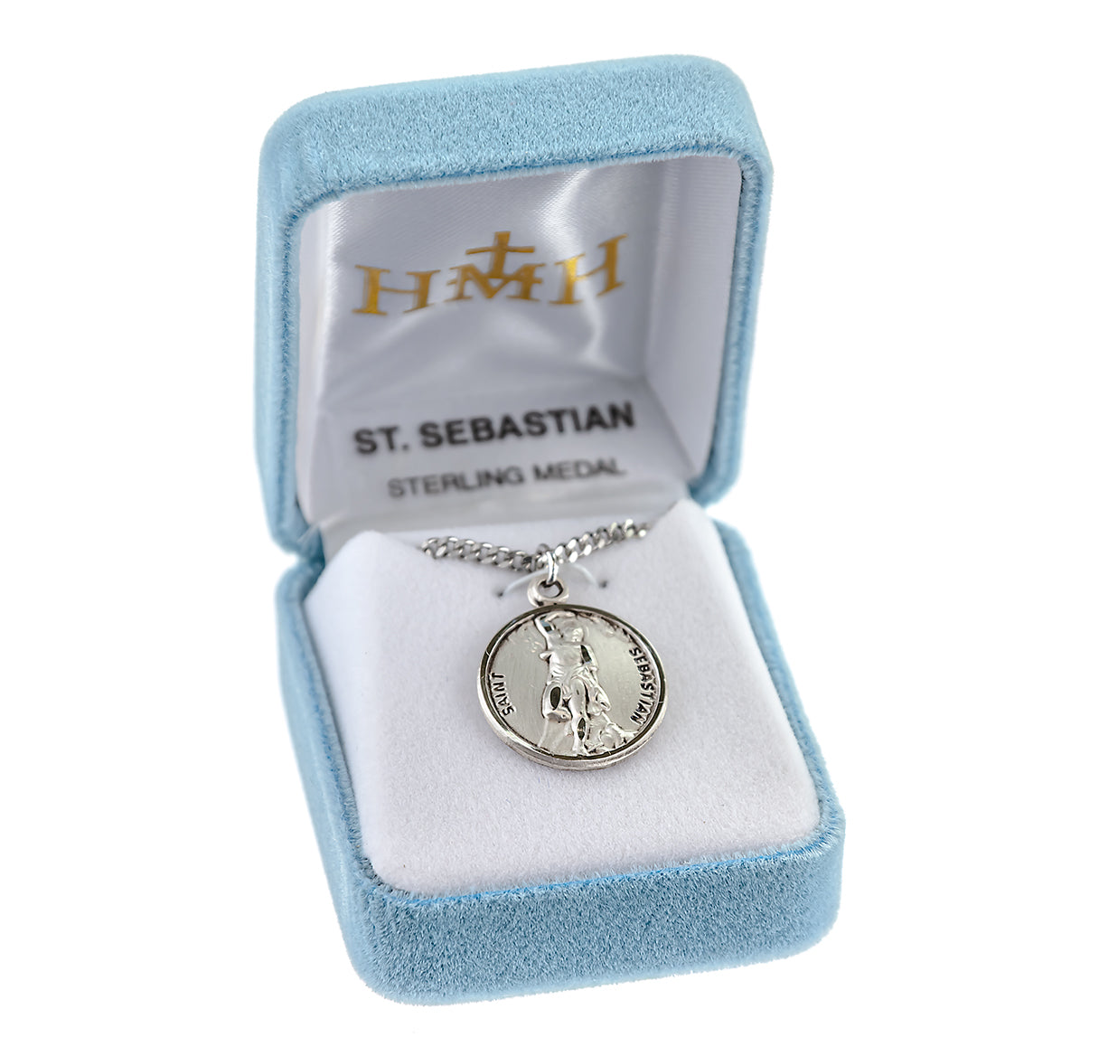Patron Saint Sebastian Round Sterling Silver Medal