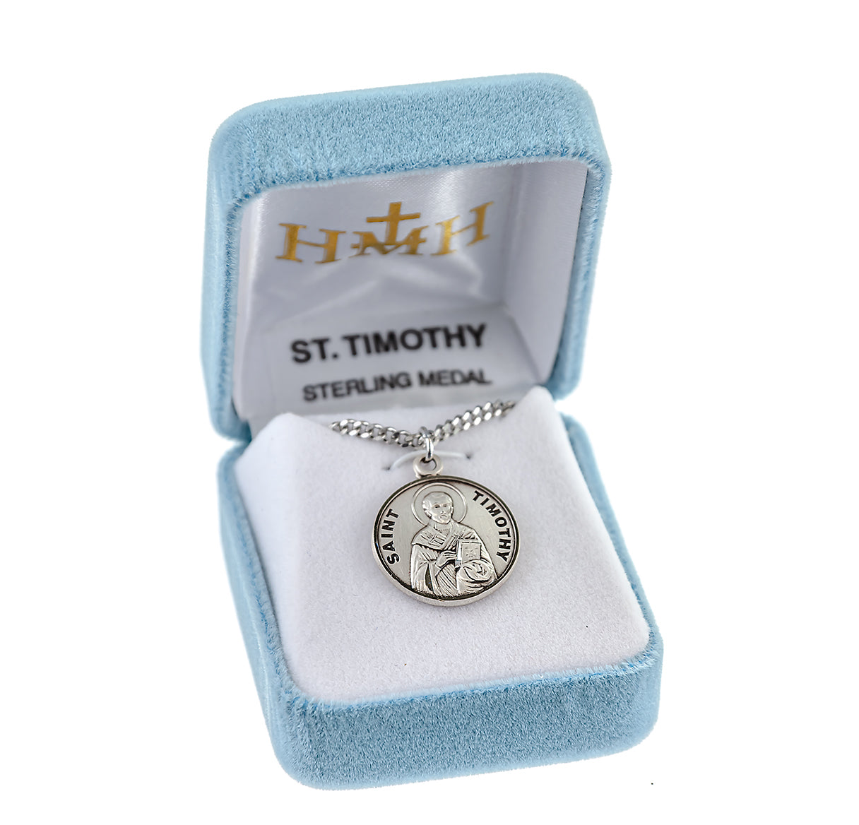 Patron Saint Timothy Round Sterling Silver Medal