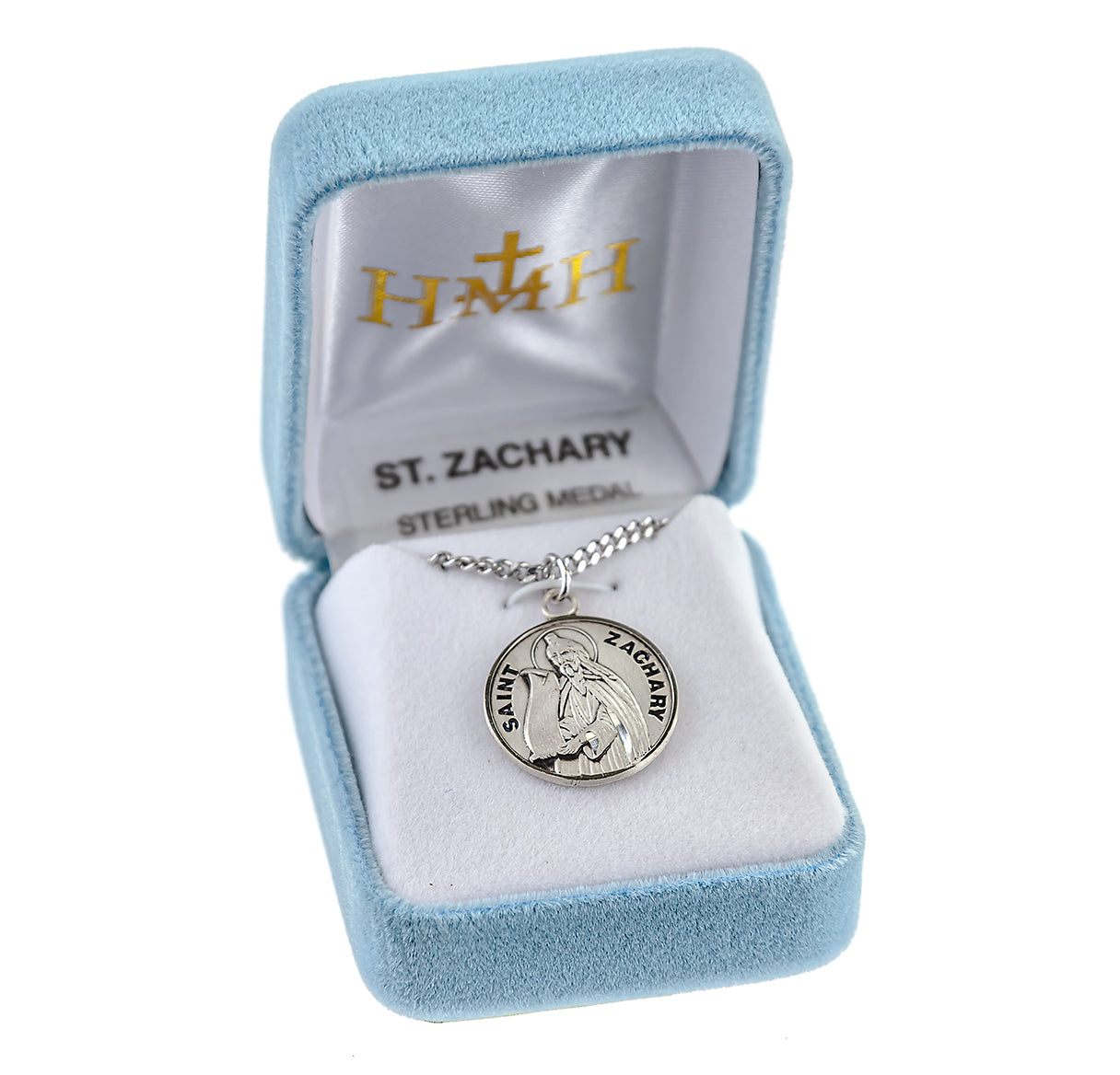 Patron Saint Zachary Round Sterling Silver Medal