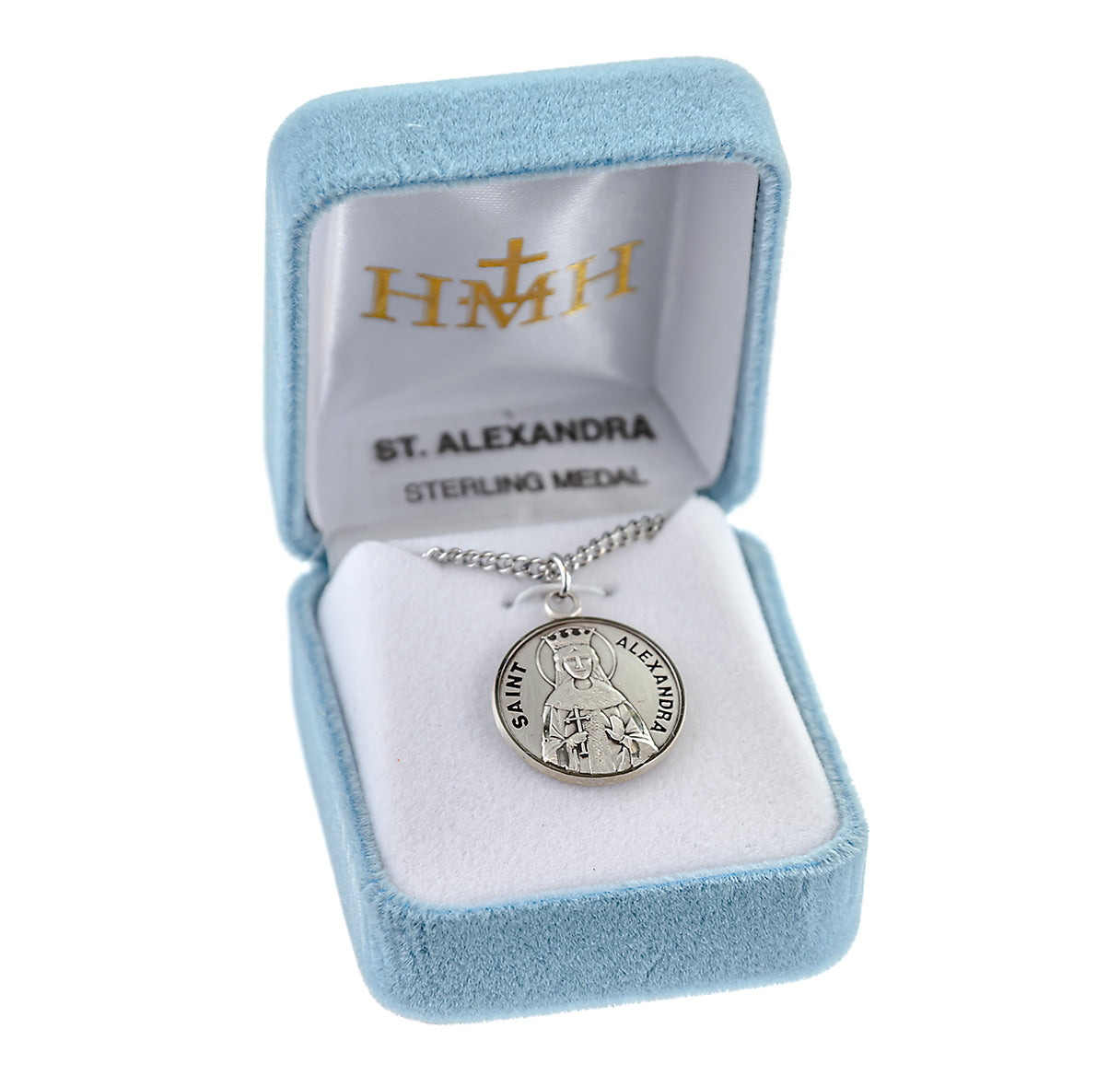 Patron Saint Alexandra Round Sterling Silver Medal