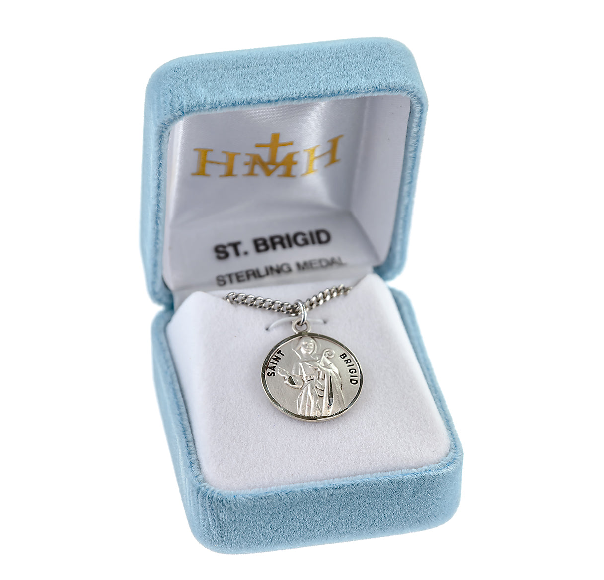 Patron Saint Brigid Round Sterling Silver Medal
