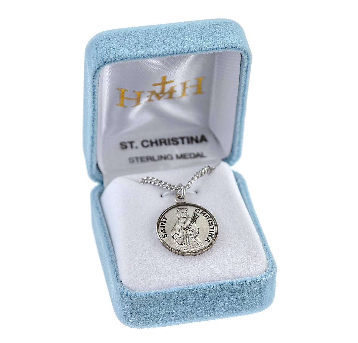 Patron Saint Christina Round Sterling Silver Medal