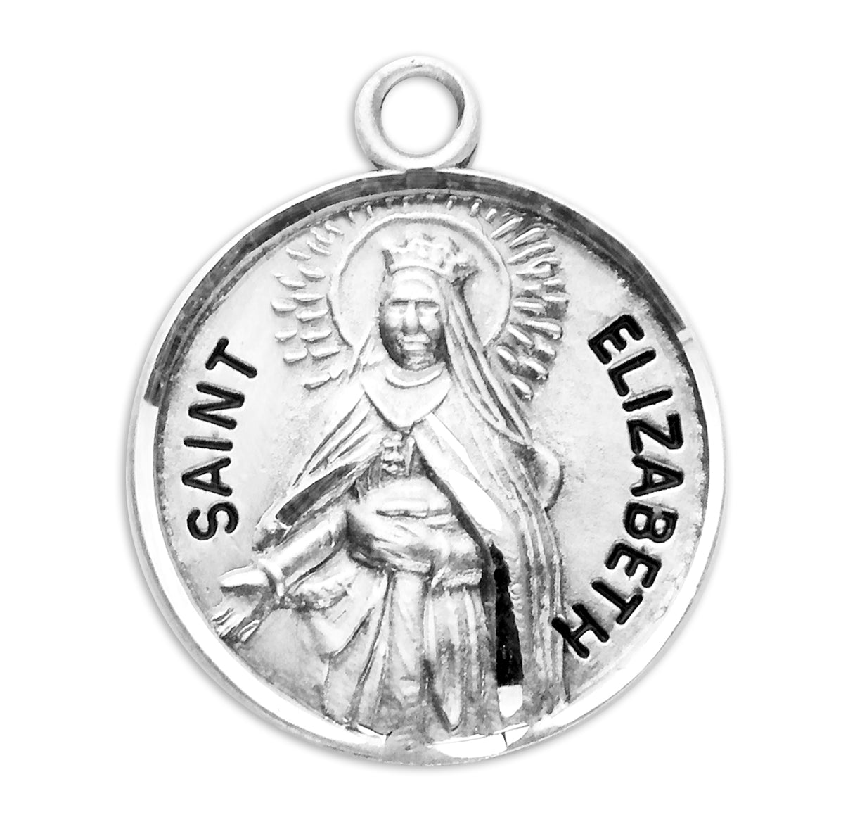 Patron Saint Elizabeth Round Sterling Silver Medal