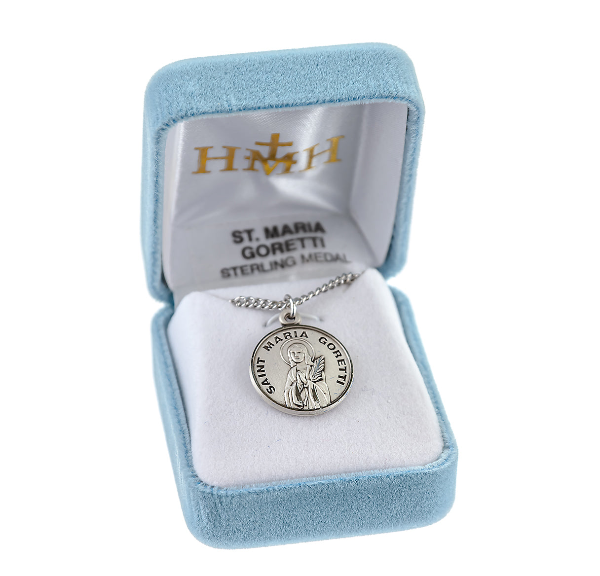 Patron Saint Maria Goretti Round Sterling Silver Medal