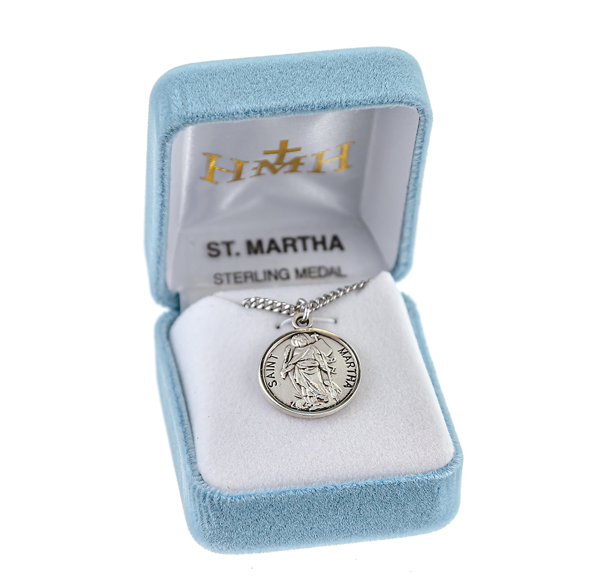 Patron Saint Martha Round Sterling Silver Medal