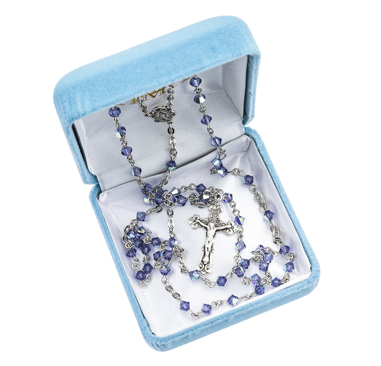 4mm Tanzanite Finest Crystal Bi-Cone Beads