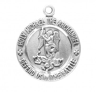 Sterling Silver Marines Medal with St. Michael on Reverse Side