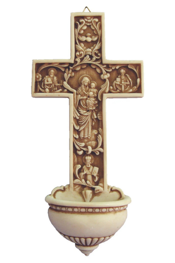 True Church Cross Holy Water Font 12"