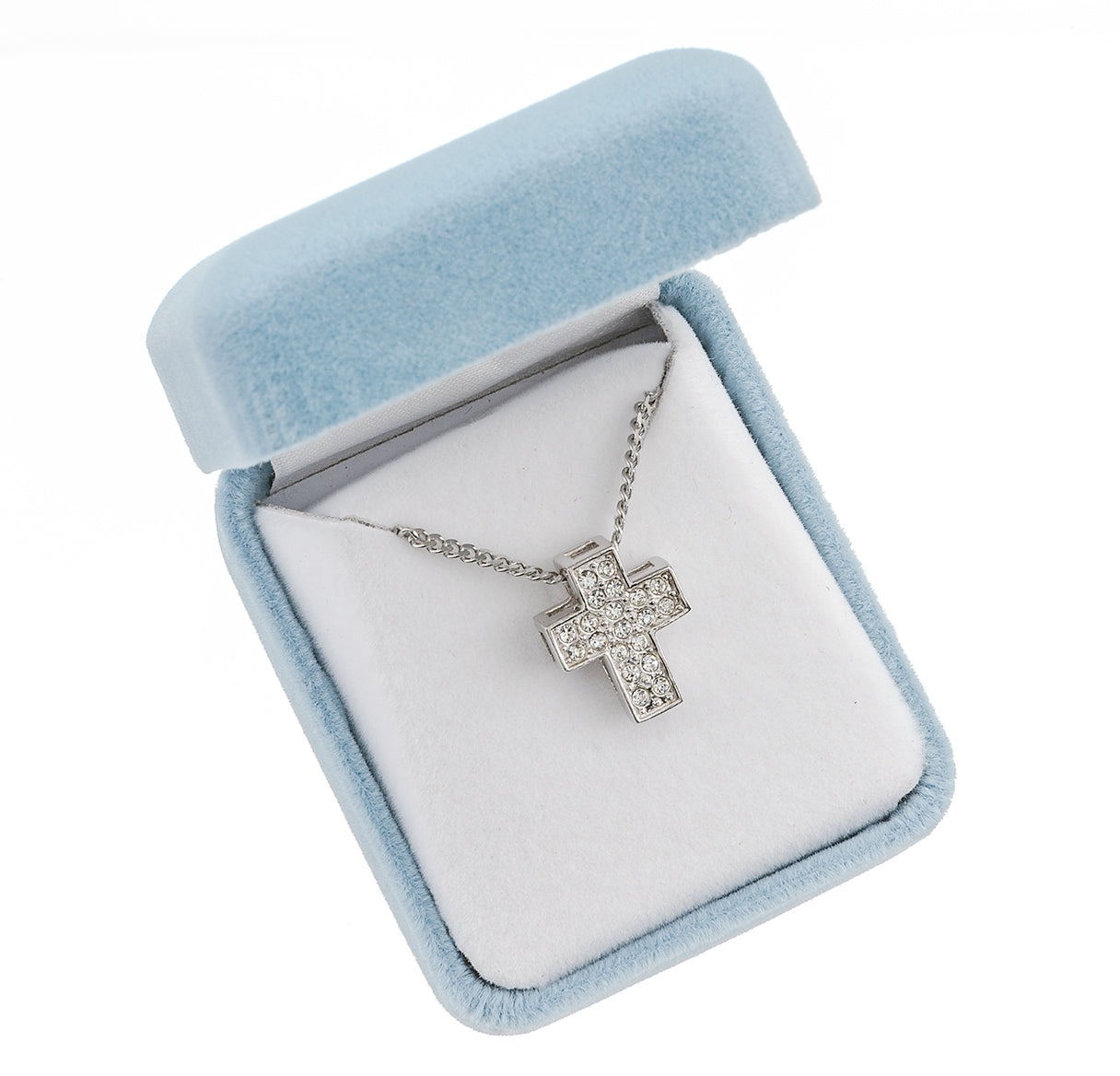 Sterling Silver Cross with Zirconia's "CZ's"