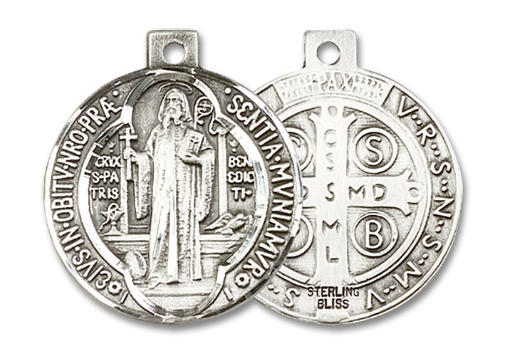 Sterling Silver Saint Benedict Pendant