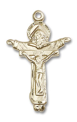 14kt Gold Trinity Crucifix Medal