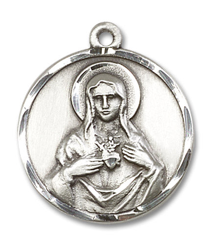 Sterling Silver Immaculate Heart of Mary Pendant