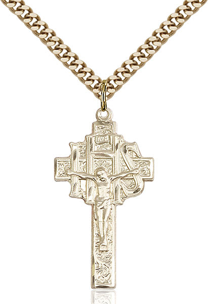 14kt Gold Filled Crucifix-IHS Pendant