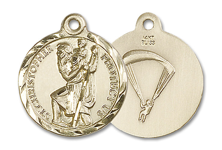 14kt Gold Saint Christopher / Paratrooper Medal