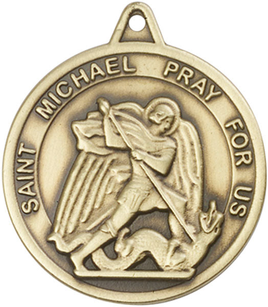 Antique Gold St. Michael the Archangel Keychain