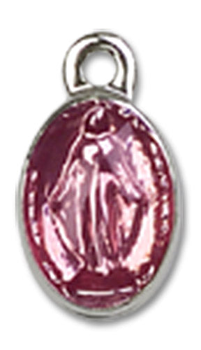 Sterling Silver Miraculous Pink Epoxy Pendant