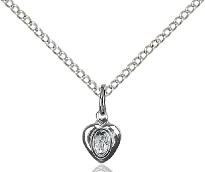 Sterling Silver Miraculous Heart Pendant