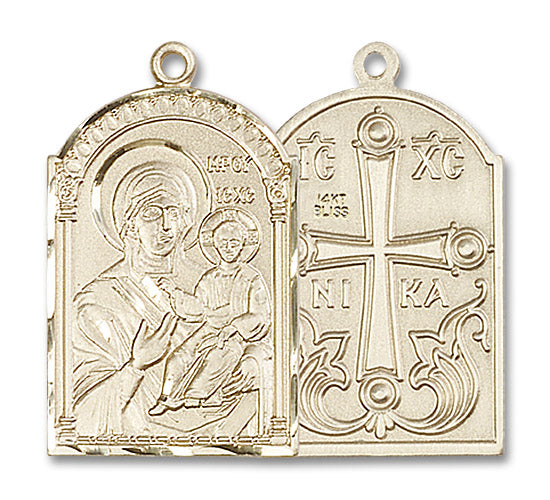14kt Gold Mother of God Medal