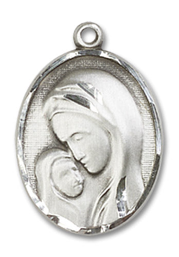Sterling Silver Madonna & Child Pendant