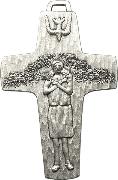Pewter Papal Crucifix Keychain