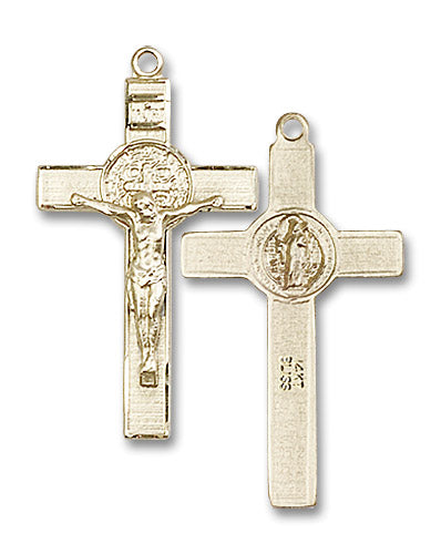 14kt Gold Saint Benedict Crucifix Medal