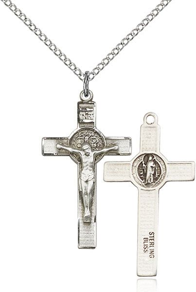 Sterling Silver Saint Benedict Crucifix Pendant