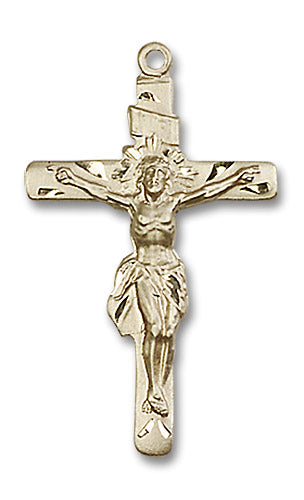 14kt Gold Crucifix Medal