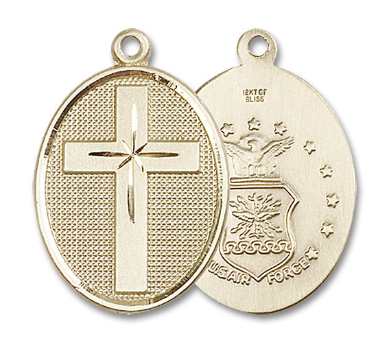 14kt Gold Filled Cross / Air Force Pendant