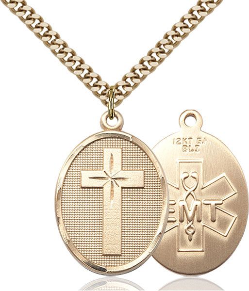 14kt Gold Filled Cross / Emt Pendant