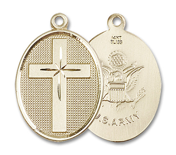14kt Gold Cross / Army Medal