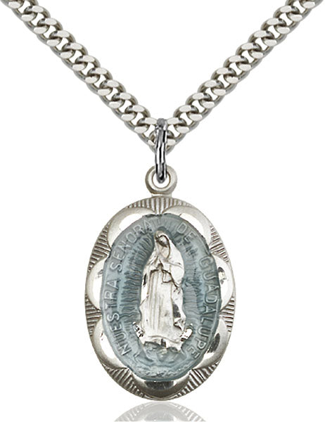 Sterling Silver Our Lady of Guadalupe Pendant