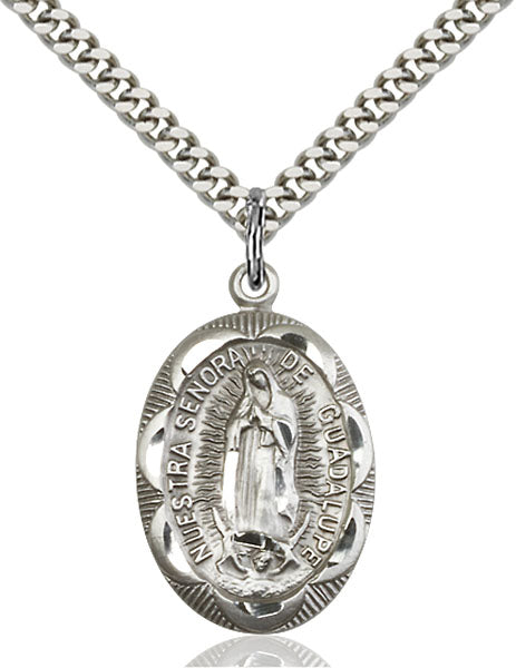 Sterling Silver Our Lady of Guadalupe Pendant