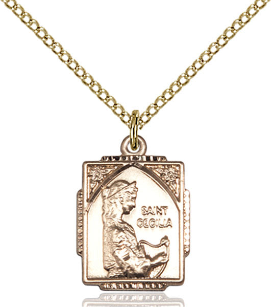 14kt Gold Filled Saint Cecilia Pendant