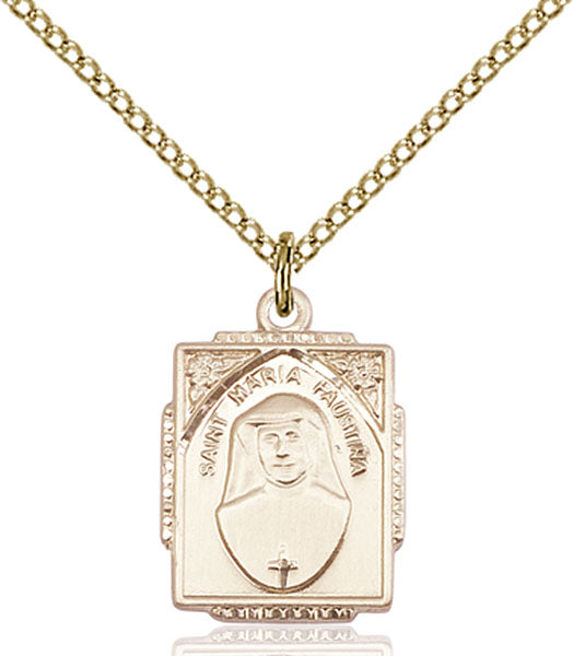 14kt Gold Filled Saint Maria Faustina Pendant