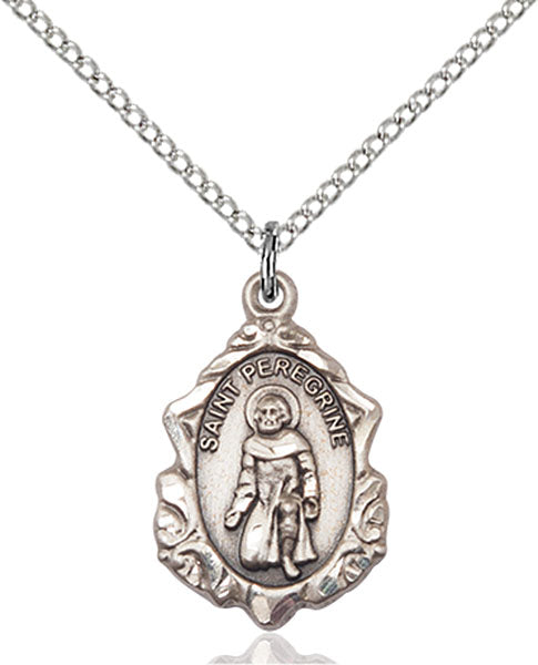 Sterling Silver Saint Peregrine Pendant