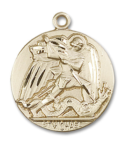 14kt Gold Saint Michael the Archangel Medal