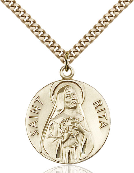 14kt Gold Filled Saint Rita of Cascia Pendant
