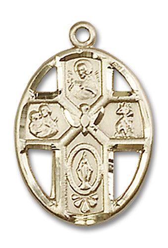 14kt Gold 5-Way / Holy Spirit Medal