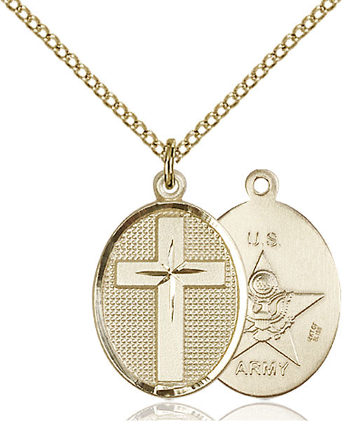 14kt Gold Filled Cross / Army Pendant