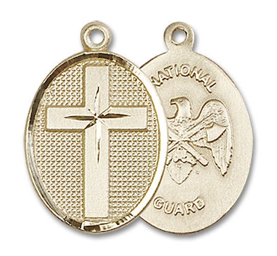 14kt Gold Cross / National Guard Medal