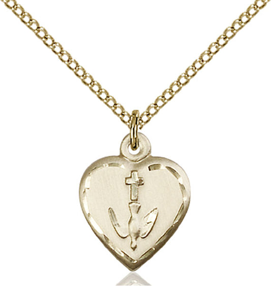 14kt Gold Filled Heart / Communion Pendant