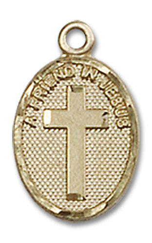 14kt Gold Friend In Jesus Cross Medal