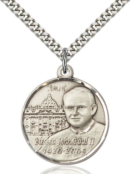 Sterling Silver Saint John Paul II Pendant