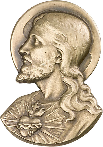 Antique Gold Sacred Heart Visor Clip