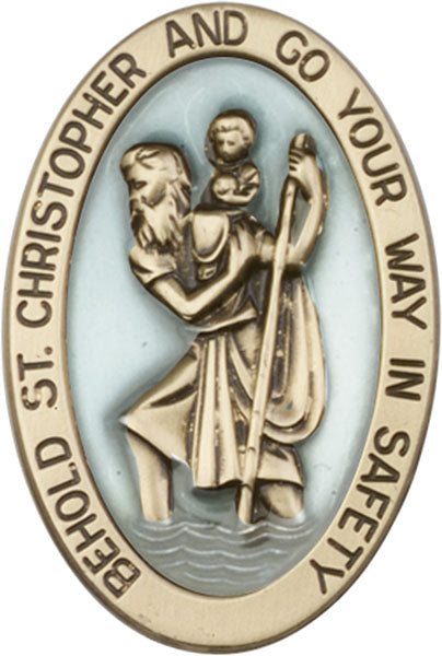 Antique Gold St. Christopher Visor Clip