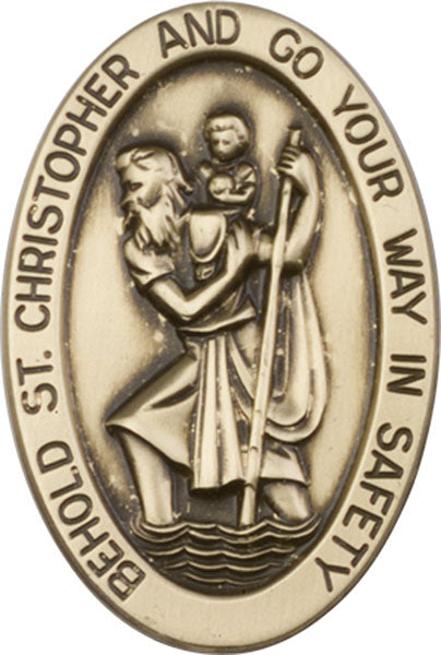 Antique Gold St. Christopher Visor Clip