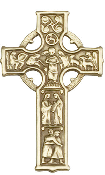 Antique Gold Celtic Cross Visor Clip