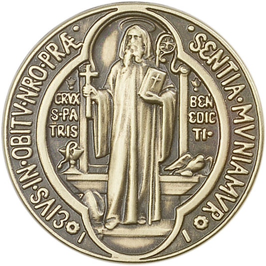 Antique Gold St. Benedict Visor Clip